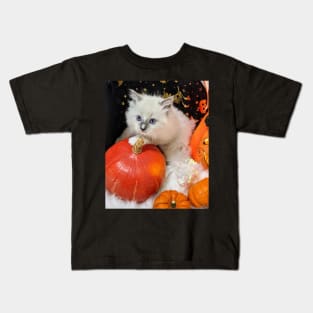 Halloween ragdoll kitten Kids T-Shirt